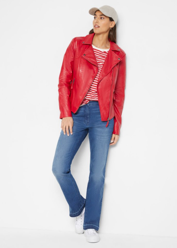 Lederimitat-Jacke