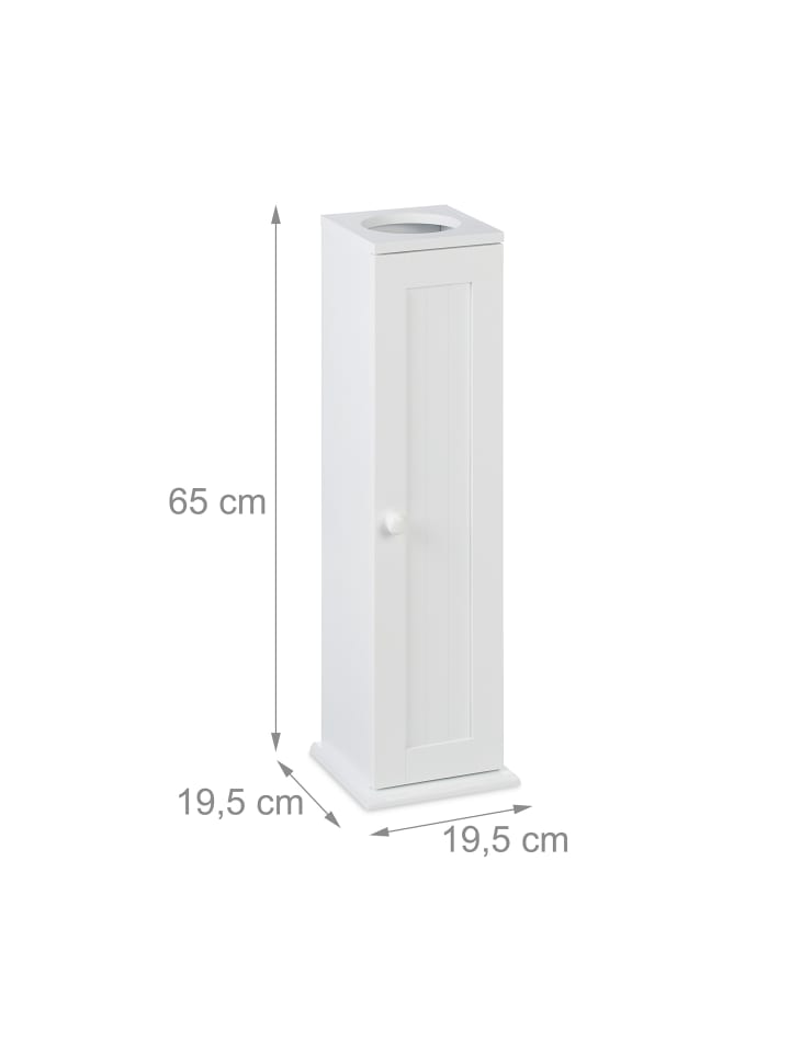 relaxdays Toilettenschrank in Weiß - (B)19,5 x (H)65 x (T)19,5 cm günstig kaufen onesize