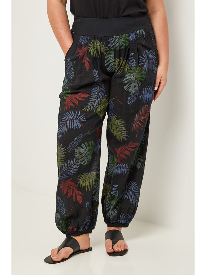 Curvy Lady Hose in Schwarz/ Grün günstig kaufen