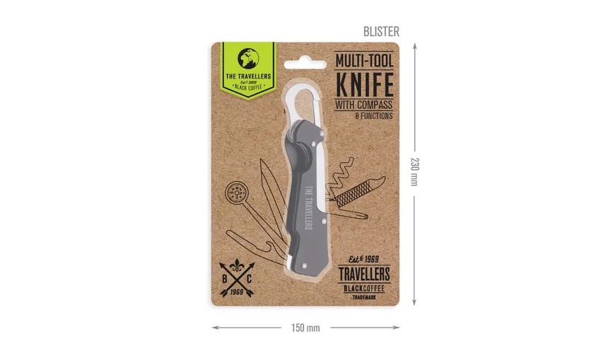 BLACK COFFEE Taschenmesser 8-fach