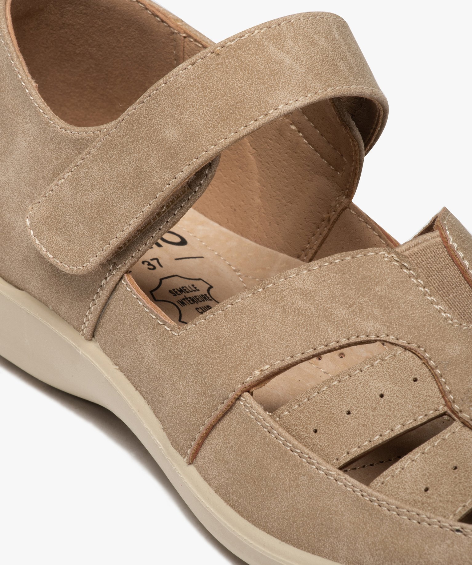 Ballerines femme confort à brides ouvertes beige | GEMO