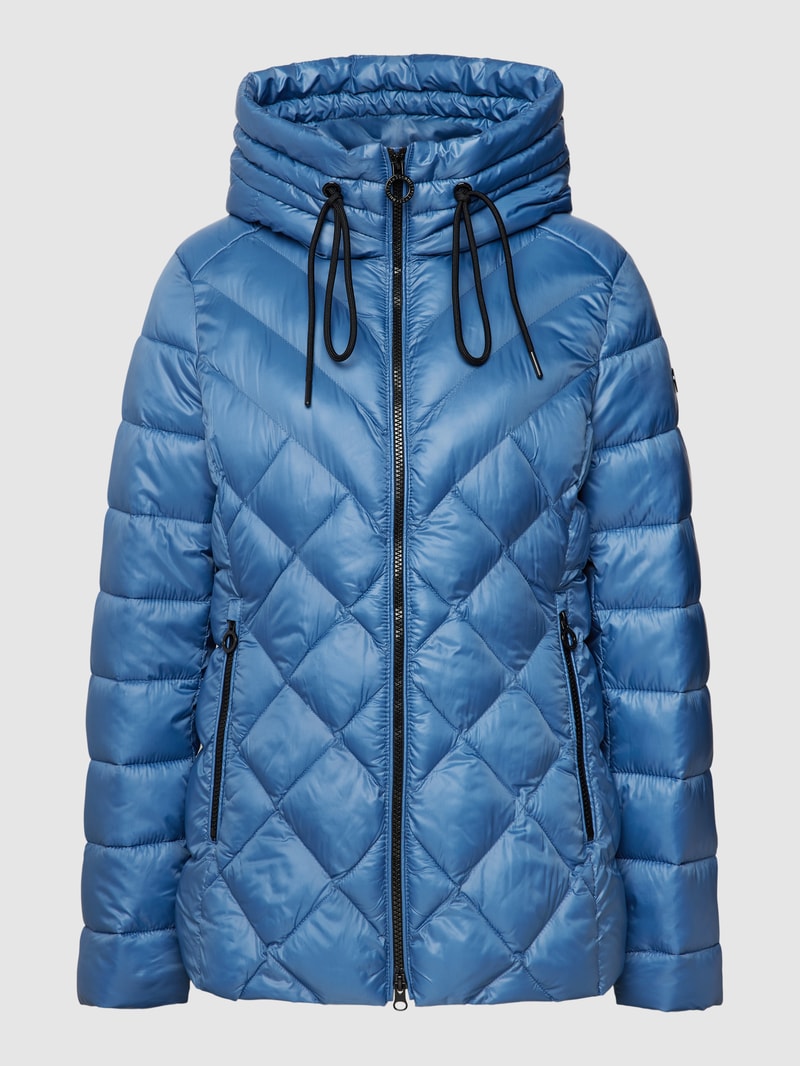 Steppjacke mit Label-Detail in ozean blau