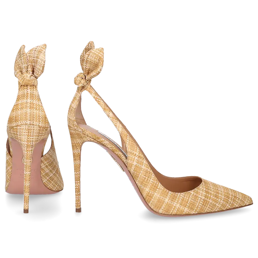 Aquazzura - Pumps BOW TIE 105 Bast - beige