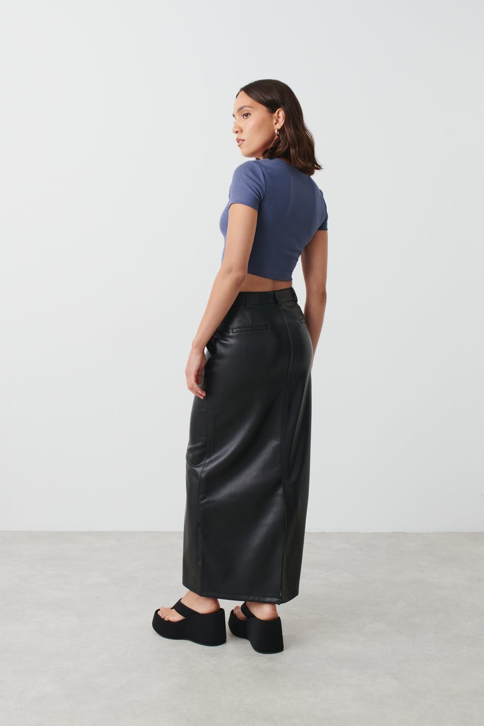 Maxi pu skirt