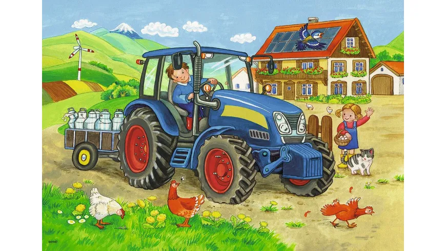 Ravensburger Puzzle - Baustelle und Bauernhof, 2 x 12 Teile