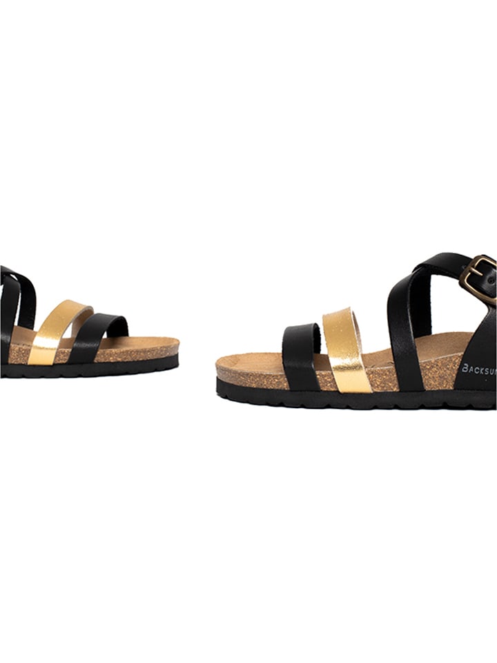 BACKSUN Sandalen in Schwarz/ Gold günstig kaufen