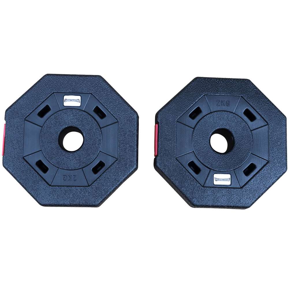 SPORTINATOR 2 kg Bumper Plates Fitness Hantelscheiben 2er-Set