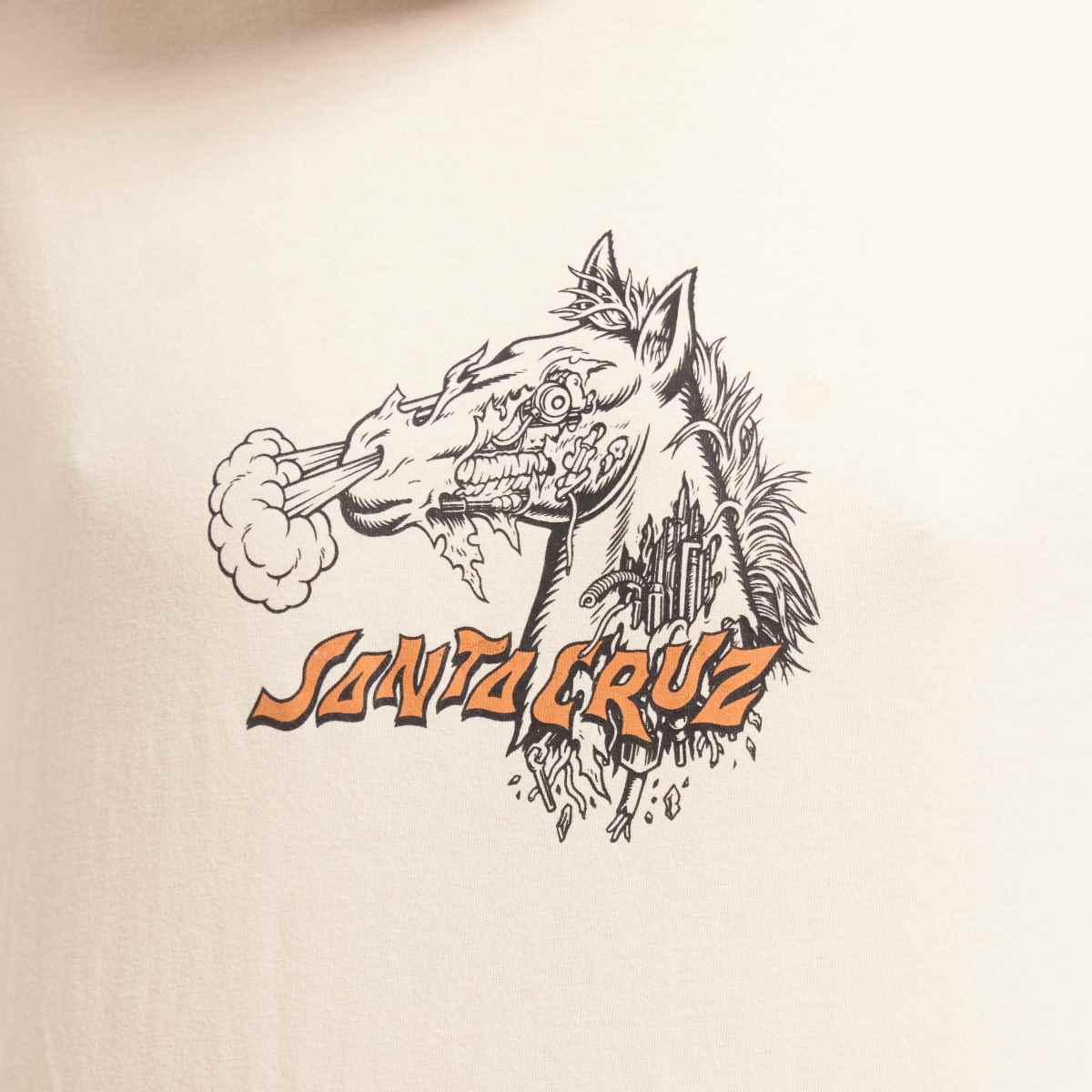 Santa Cruz – Vit t-shirt med mönster i ull och feberdream-mönster