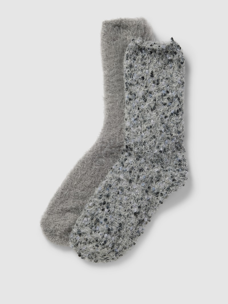 Socken in Melange-Optik im 2er-Pack in hellgrau