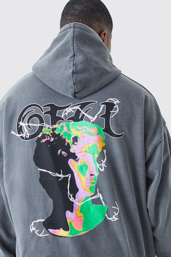 Plus Hoodie mit Official Psychadelic Print