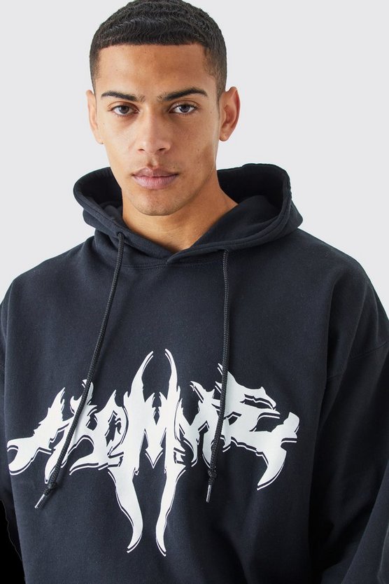 Oversize Hoodie mit Gothic Homme Print
