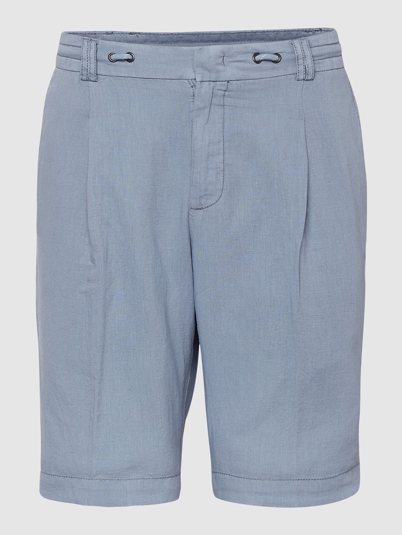 Bermudas aus Leinen-Mix in jeans