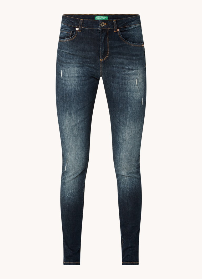 Blugi skinny Benetton cu talie medie și talpă flexibilă
