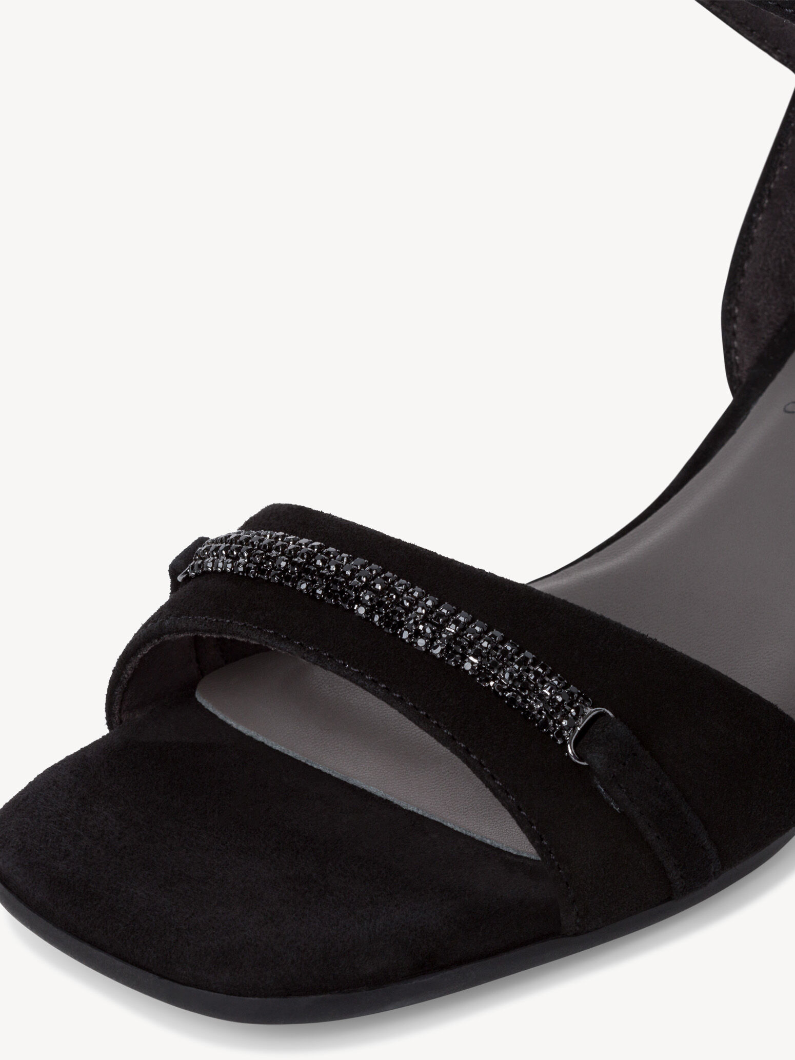 Sandale à talon en cuir - noir