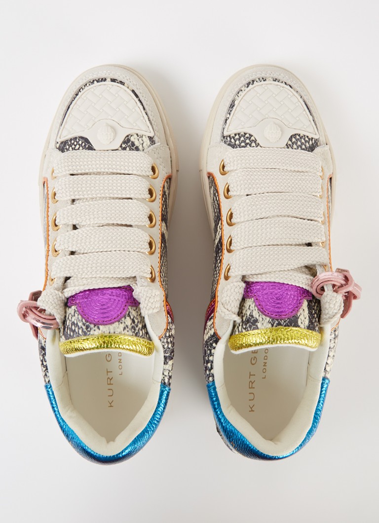 Kurt Geiger Southbank sportbačiai su gyvatės odos raštu ir odinėmis detalėmis