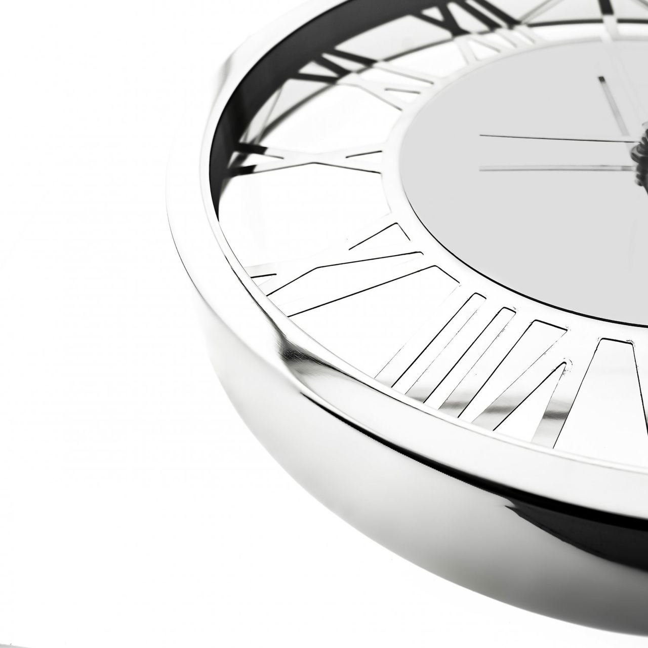Almina Elegante Wanduhr in Silber mit Römischen Ziffern ?60 cm moderne Uhr