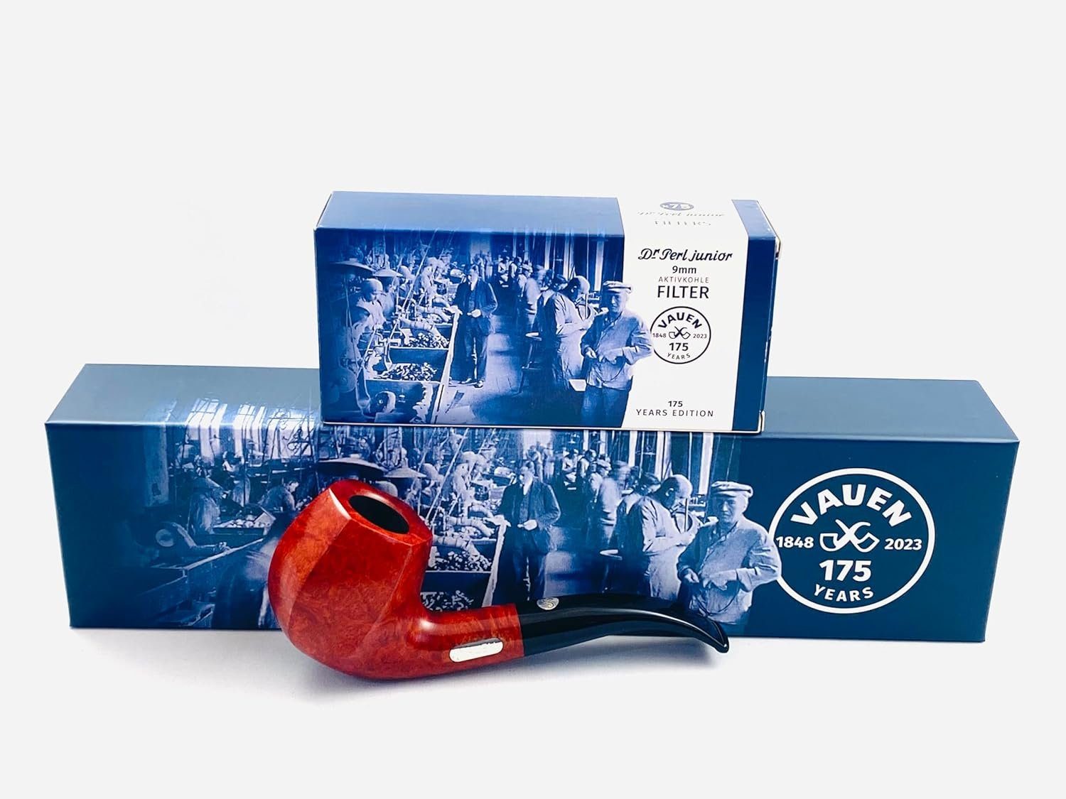 VAUEN Handpfeife Pfeife 175 Jahre Jubiläumspfeife Modell 106 inkl. Sonderfilterbox