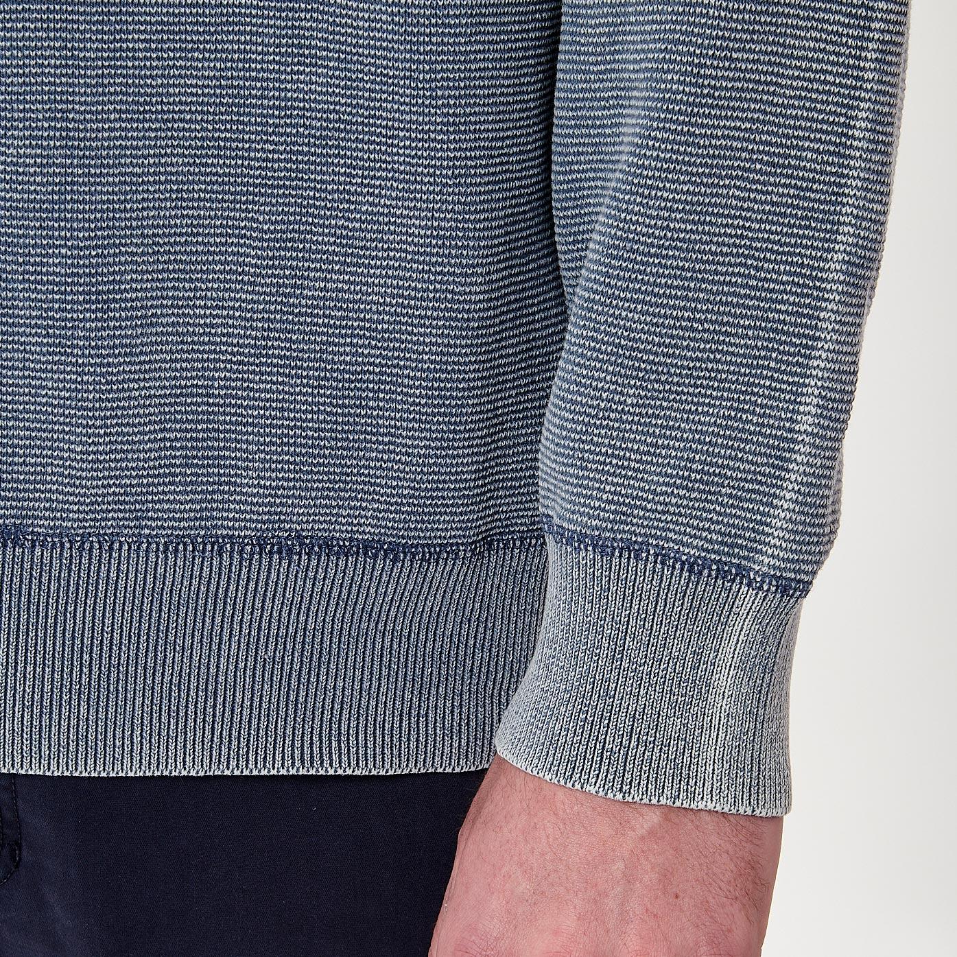 NYO    Pull bleu gris Homme en 100% coton