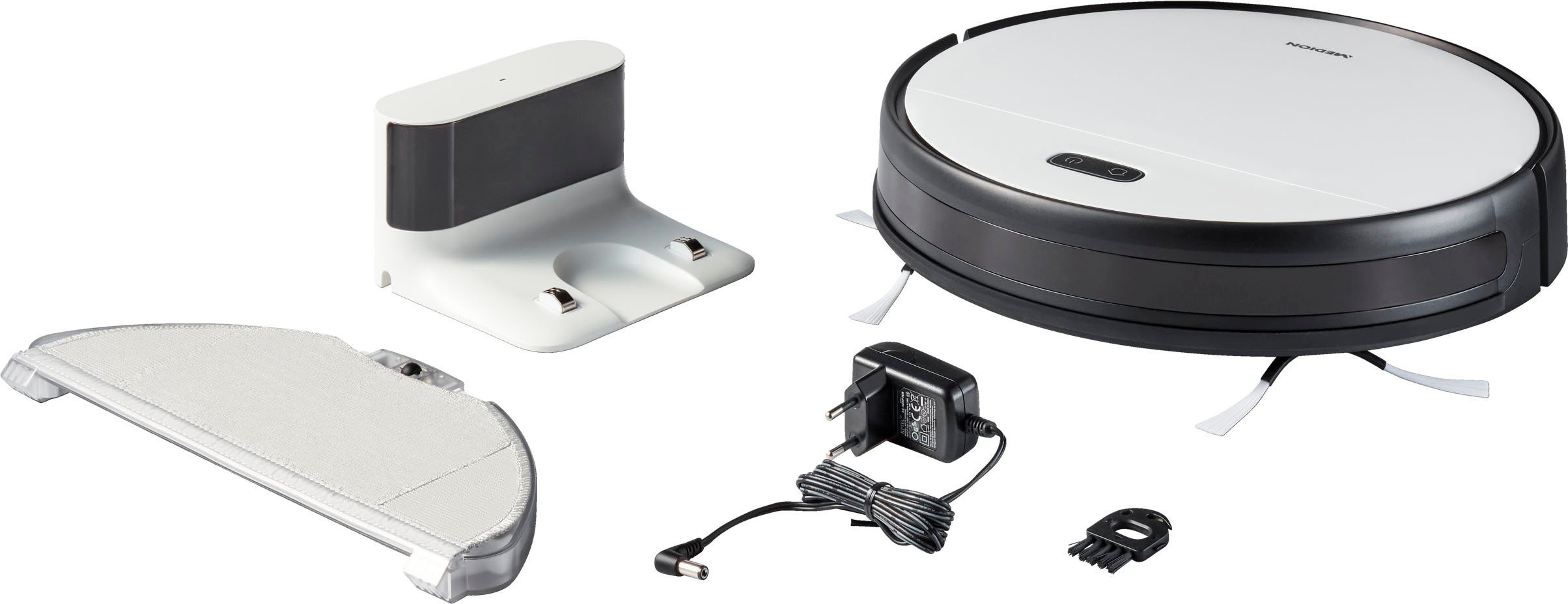 Medion® Nass-Trocken-Saugroboter S30 SW MD 20021, App + Alexa, Laufzeit bis zu 140 Min, regulierbare Wasserabgabe