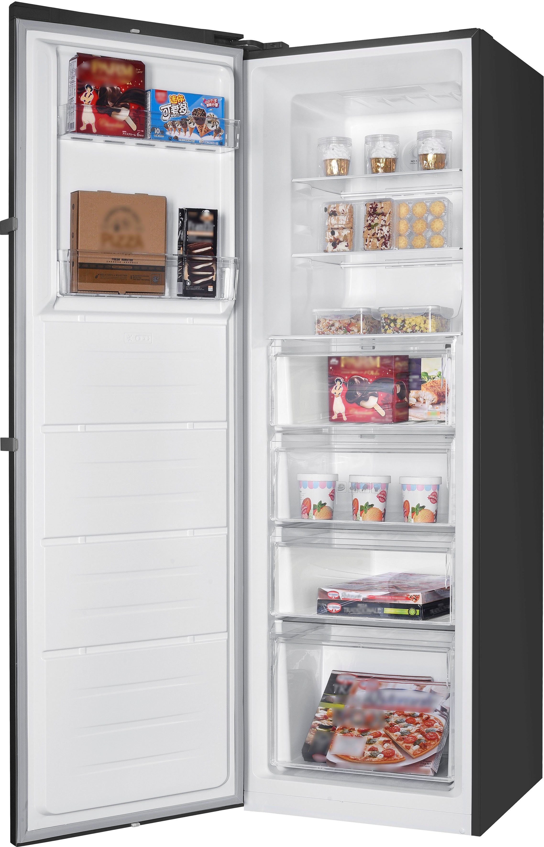 Hanseatic Gefrierschrank HGS18560ENFDBI, 185 cm hoch, 59,5 cm breit, NoFrost, Schnellgefrierfunktion, Display, Türalarm