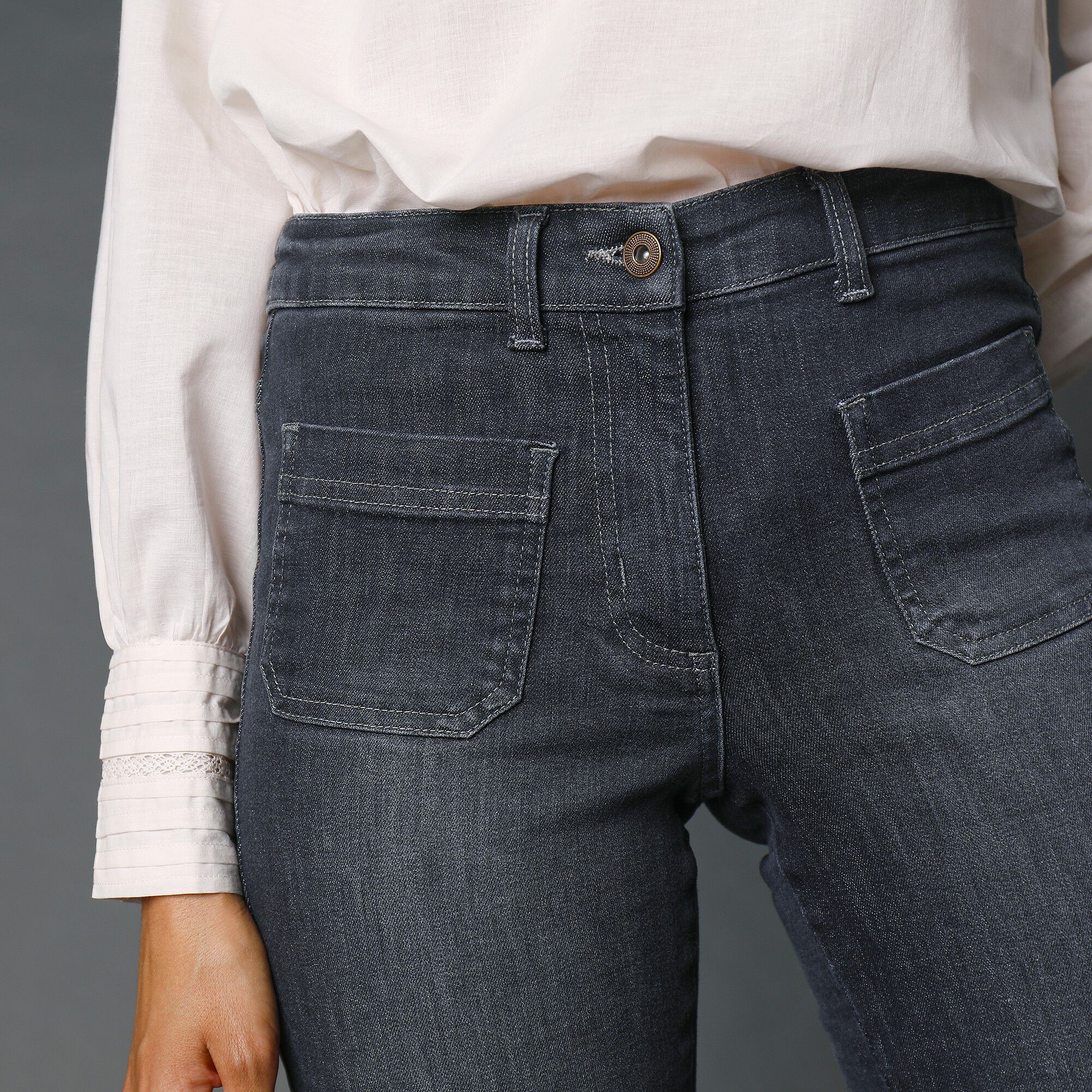 Jean bootcut poches plaquées