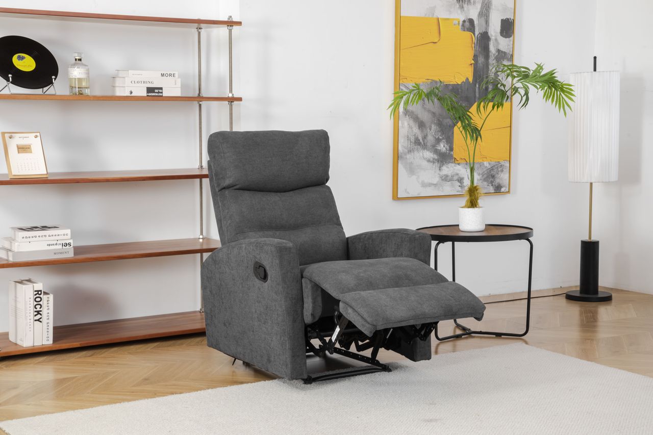 Happy Home Couchgarnitur Set Sofaset Sitzgarnitur 3tlg. mit 5 Relaxfunktionen dunkelgrau
