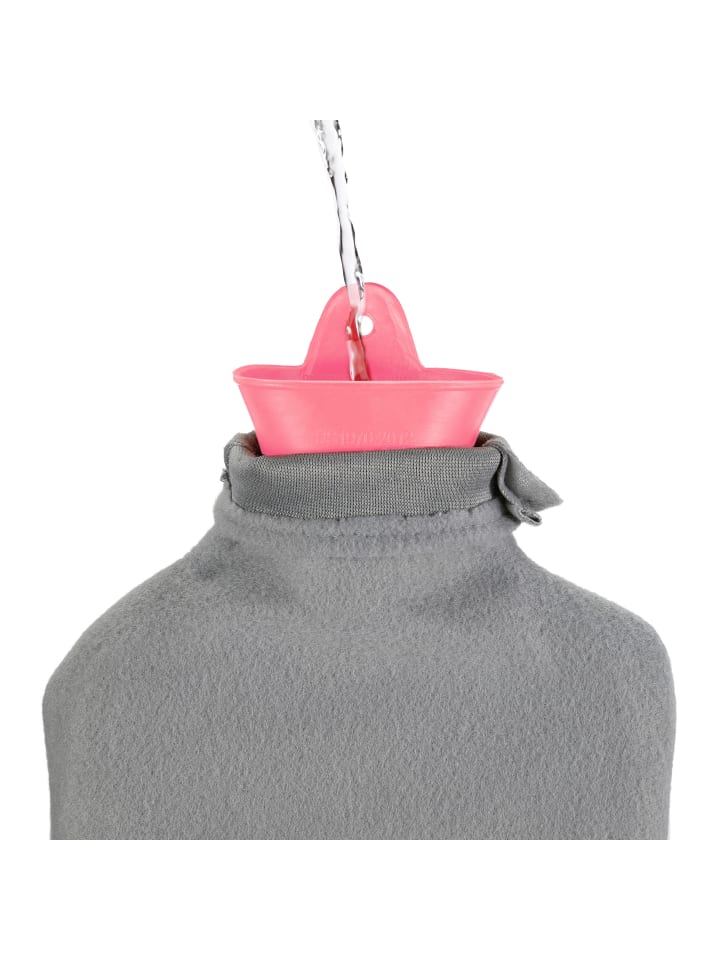 relaxdays Wärmflasche in Pink/ Grau - 1,5l günstig kaufen onesize