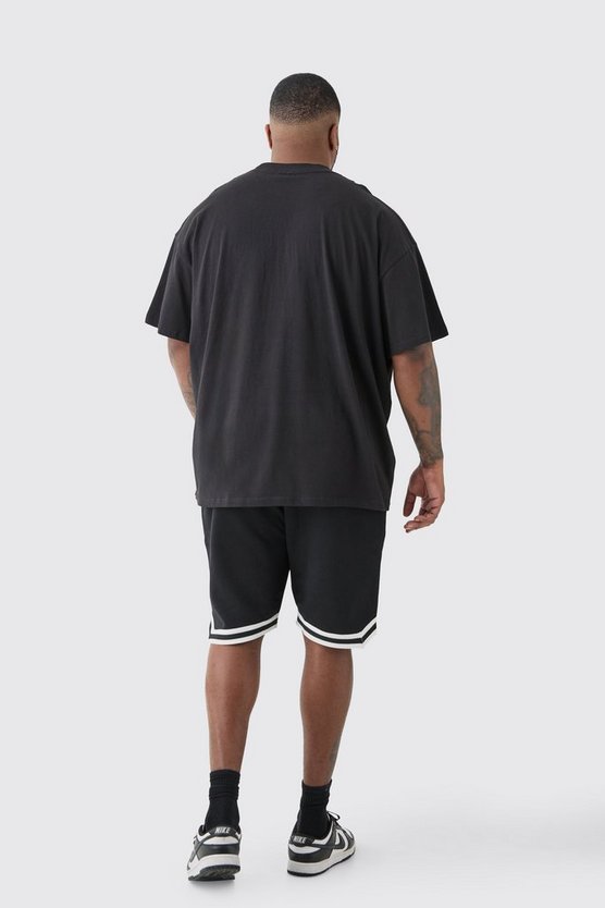 Plus schwarzes Oversize T-Shirt mit Los Angeles Print