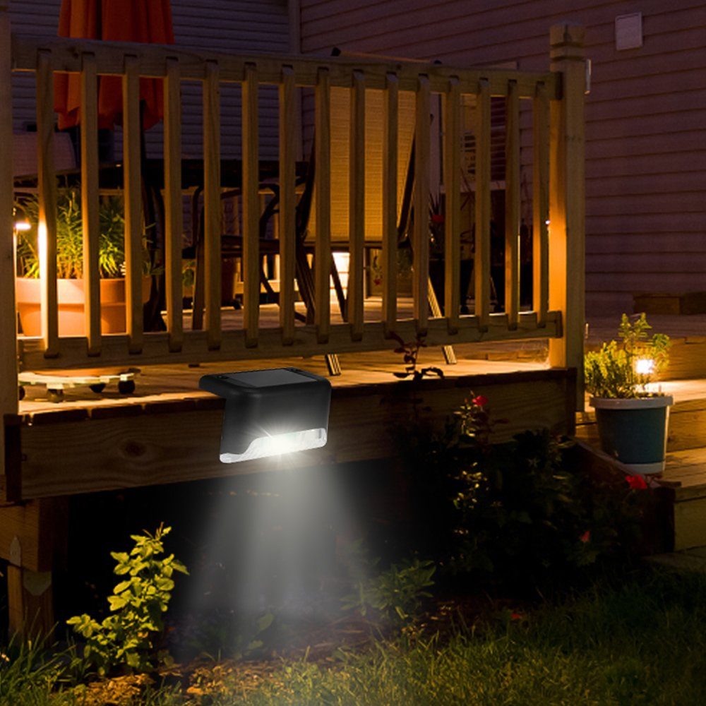 OULENBIYAR LED Solarleuchte Solarlampen für Außen Garten, 4 Stück Solarleuchten Garten Dekoration, LED fest integriert, warmweiß, Wasserdichte LED Solar Wandleuchte Aussen Beleuchtung, für Terrasse Garten Balkon Stufen Treppen Zaun, Farbwechselnde