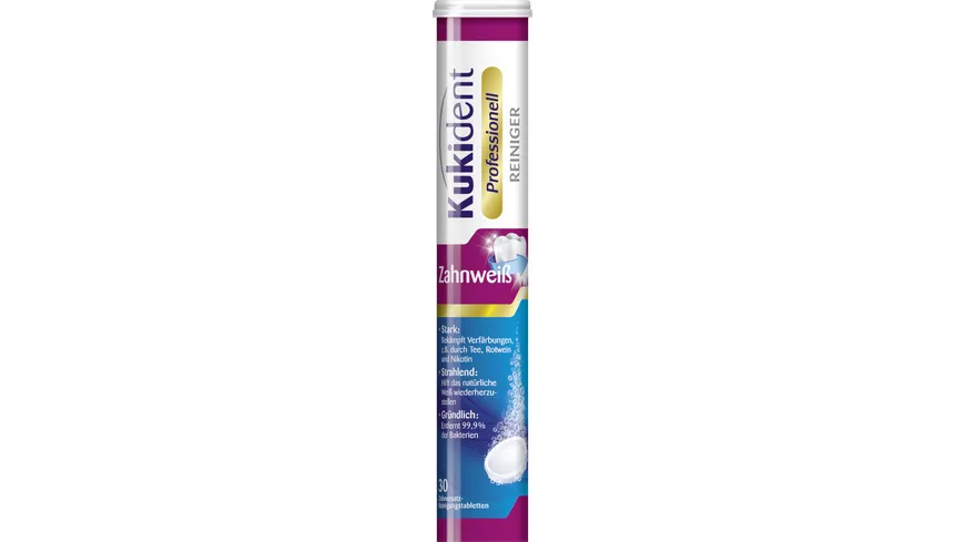 Kukident Professionell Zahnweiß-Tabs - 30 Zahnersatzreinigungstabletten
