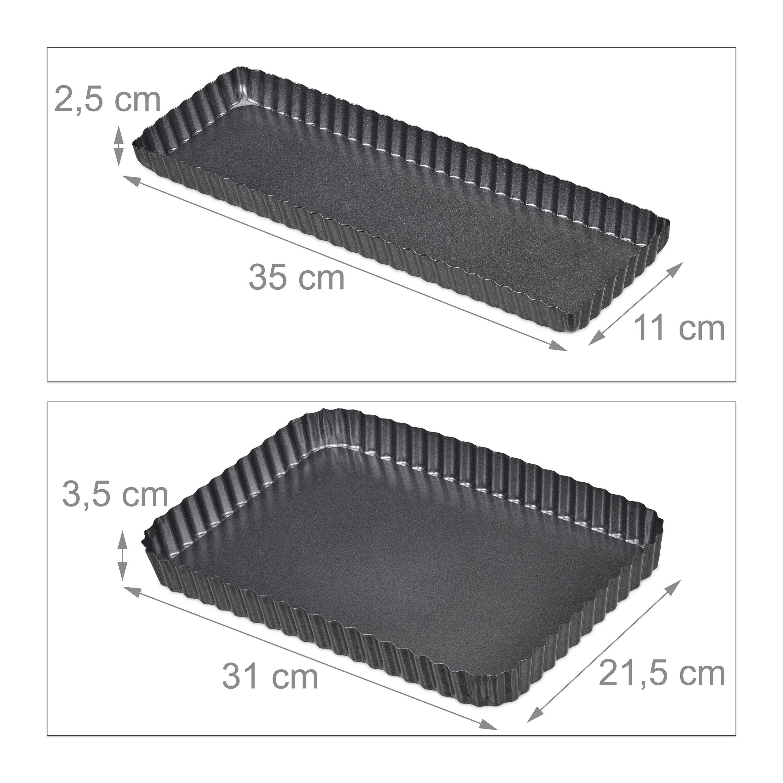 relaxdays Tarteform Tarteform mit Hebeboden 2er Set