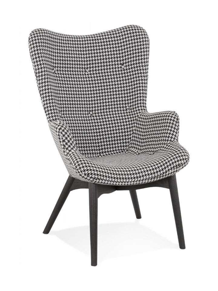 KADIMA DESIGN Lounge Stuhl mit Hahnentrittmuster aus Textil | Vintage Design günstig kaufen onesize