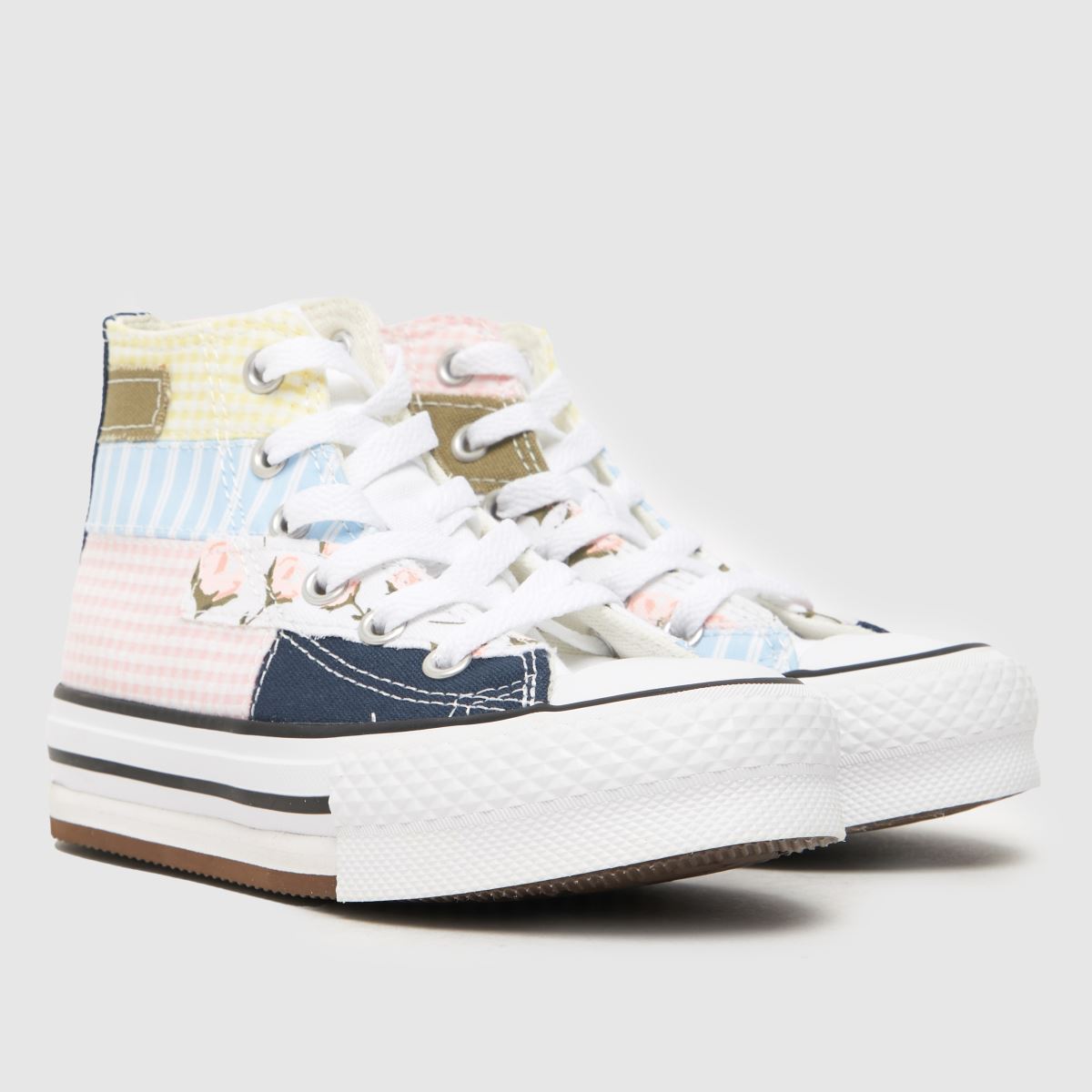 Converse vita multifärgade all star eva lift hi patchwork flickor junior sneakers