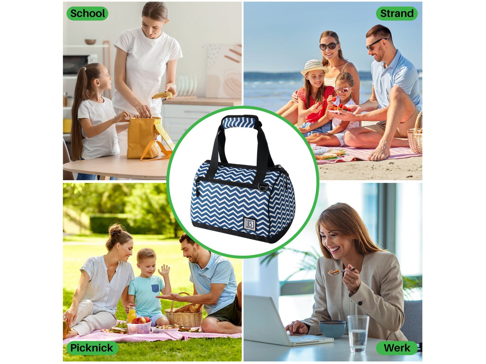 Brisby Zigzag Blau 10 Liter Kühltasche