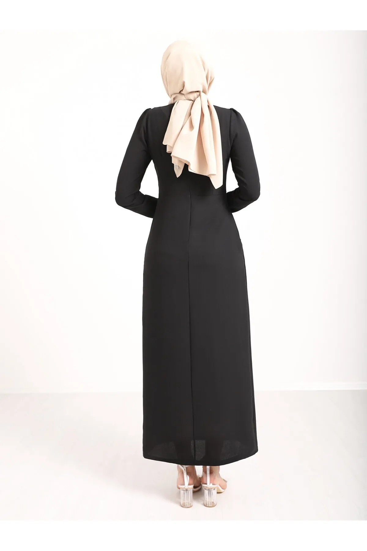 Modamorfo  Asymmetrisches Kreppkleid mit Aller-Front und Rock