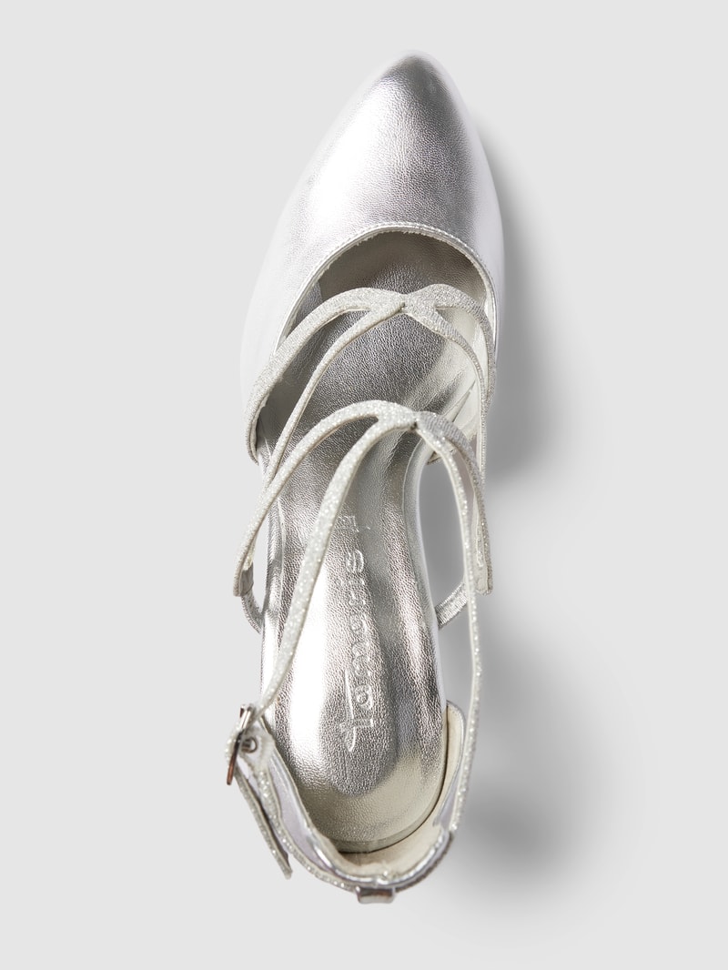 Pumps mit Riemchen in silber