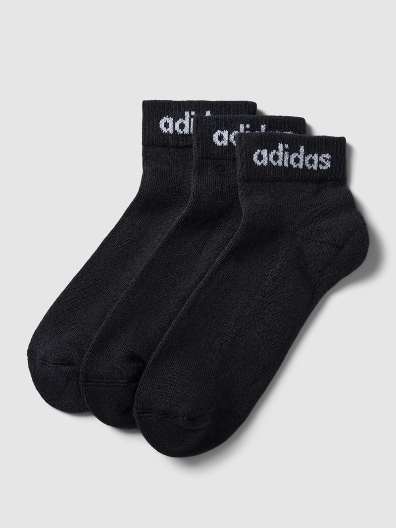 Socken mit Label-Print im 3er-Pack in schwarz