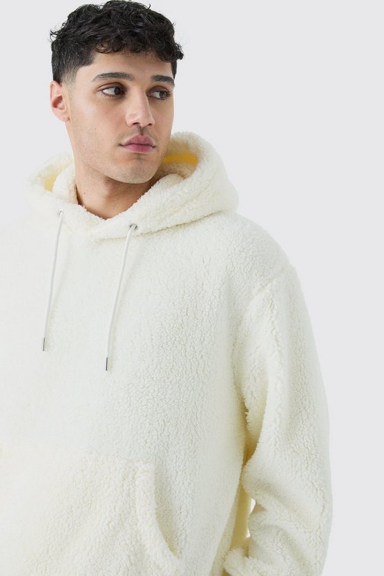Kastiger Oversize Borg-Hoodie