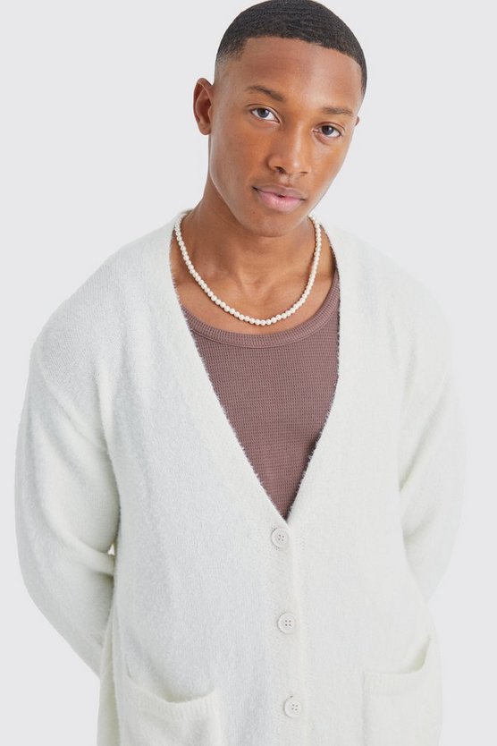Kastiger flauschiger Cardigan