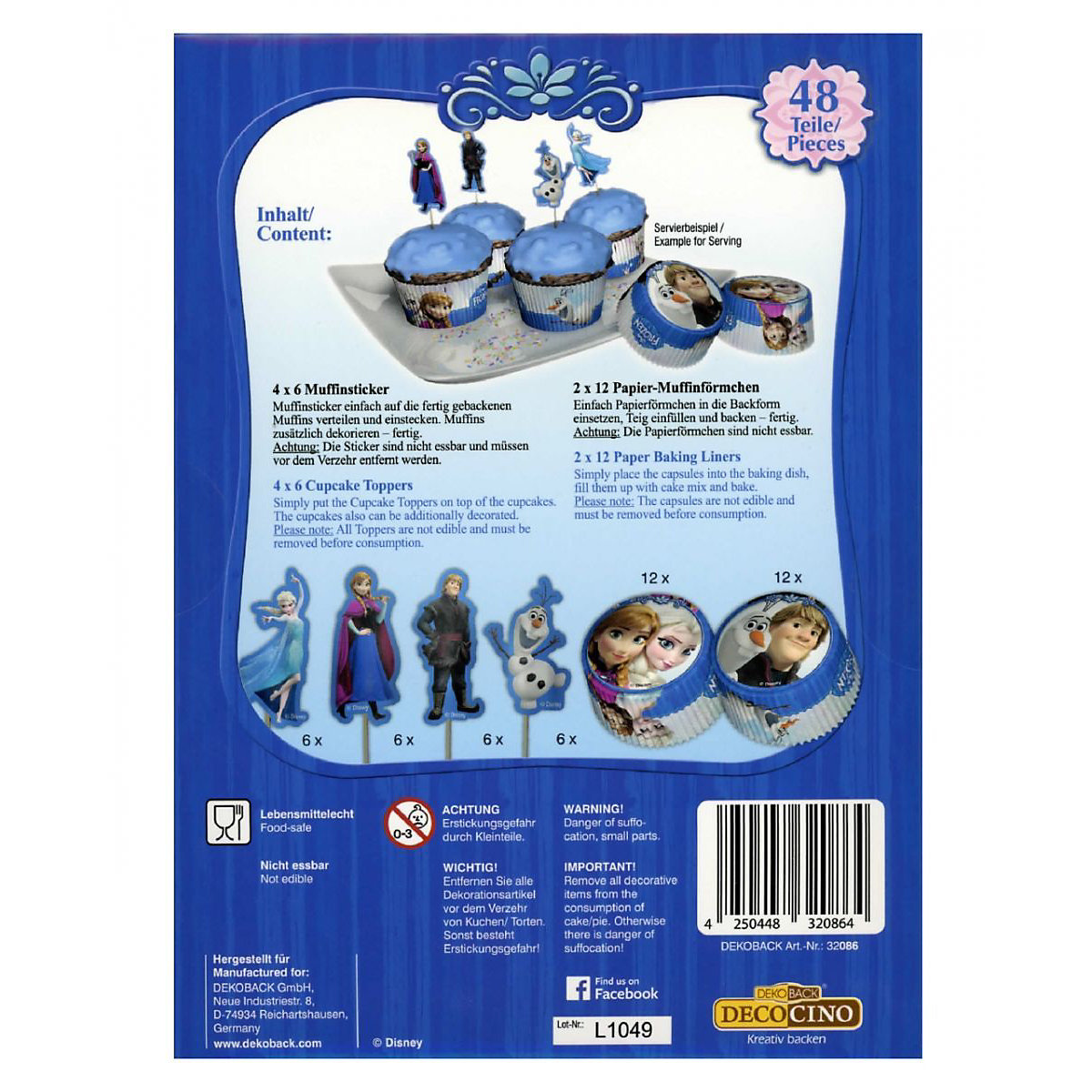 48 tlg.   Kindergeburtstags Muffin Set "Frozen" Backzubehör