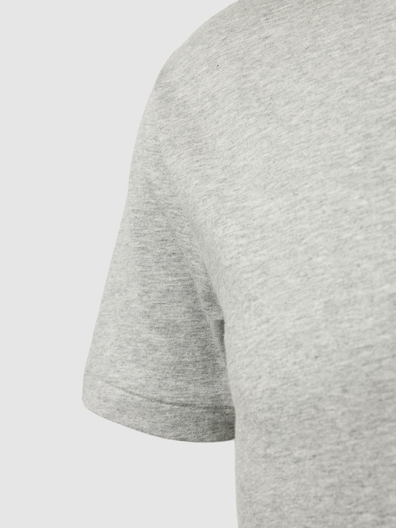T-shirt Set mit Label-Stitching Modell 'Crew' in mittelgrau meliert