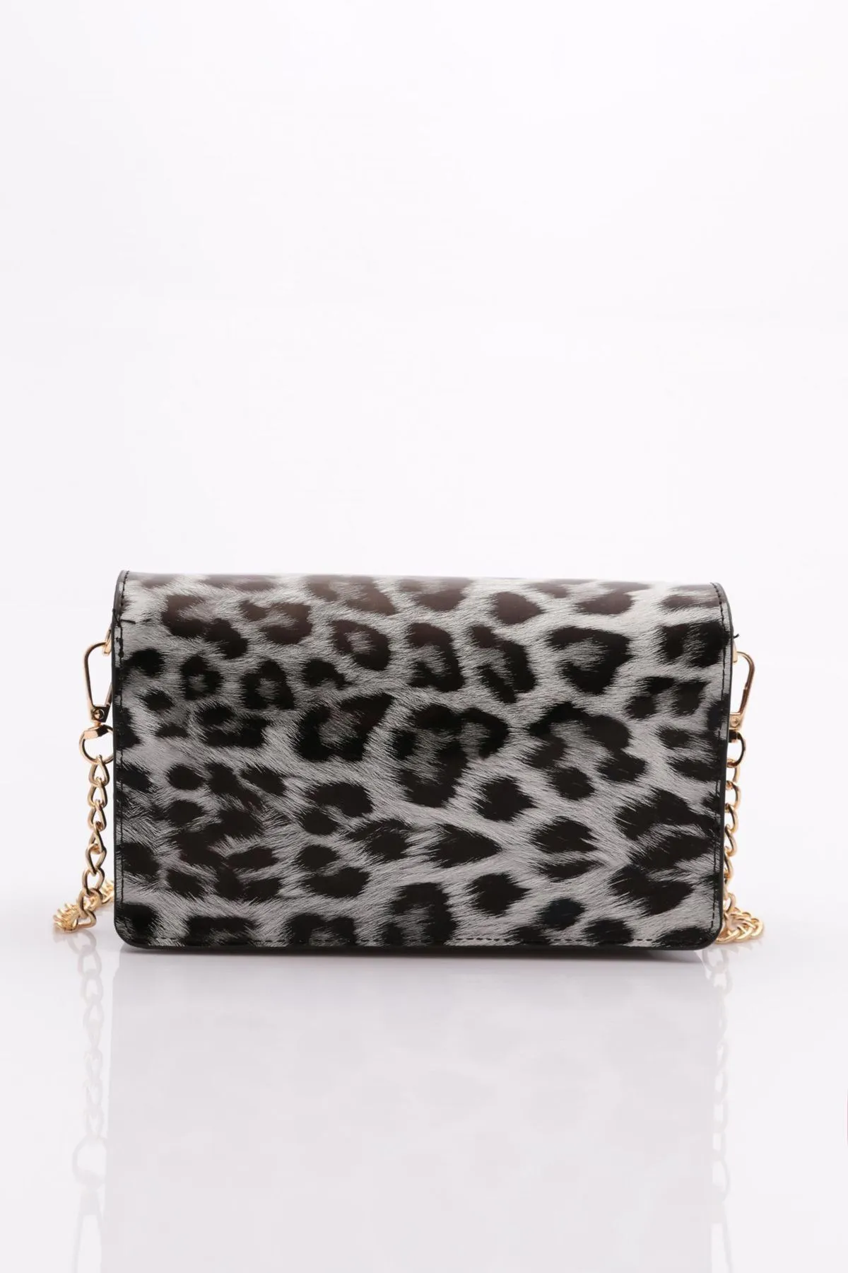 DGN  045 Mini Umhängetasche für Damen - Leopardenweiß