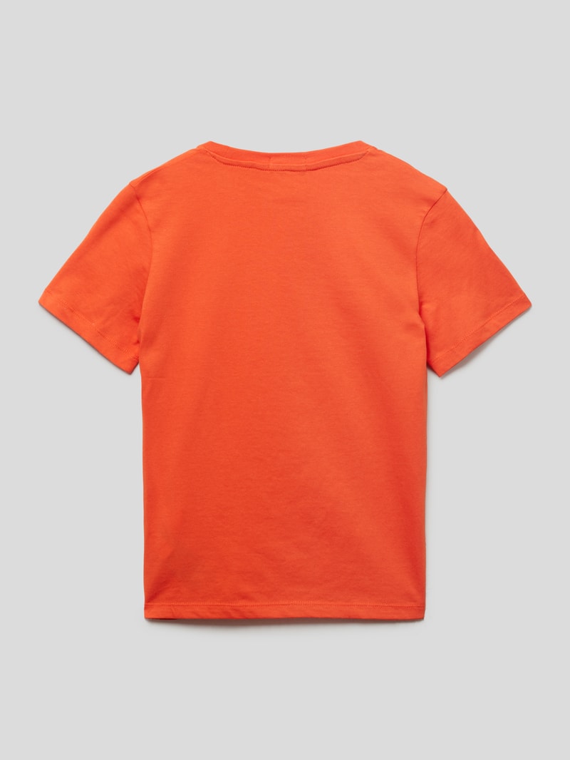 T-Shirt mit Label-Print in orange