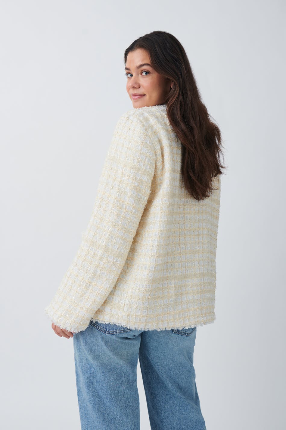 Tweed long jacket