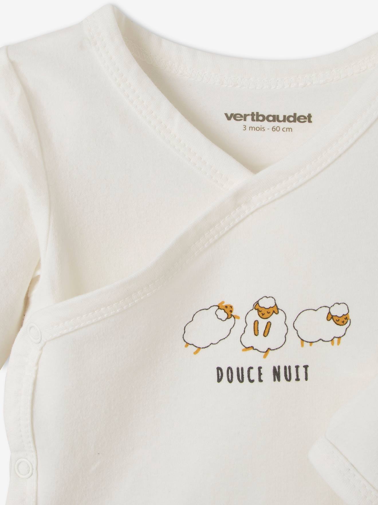 Vertbaudet 6-teiliges Baby-Set - wollweiß bedruckt