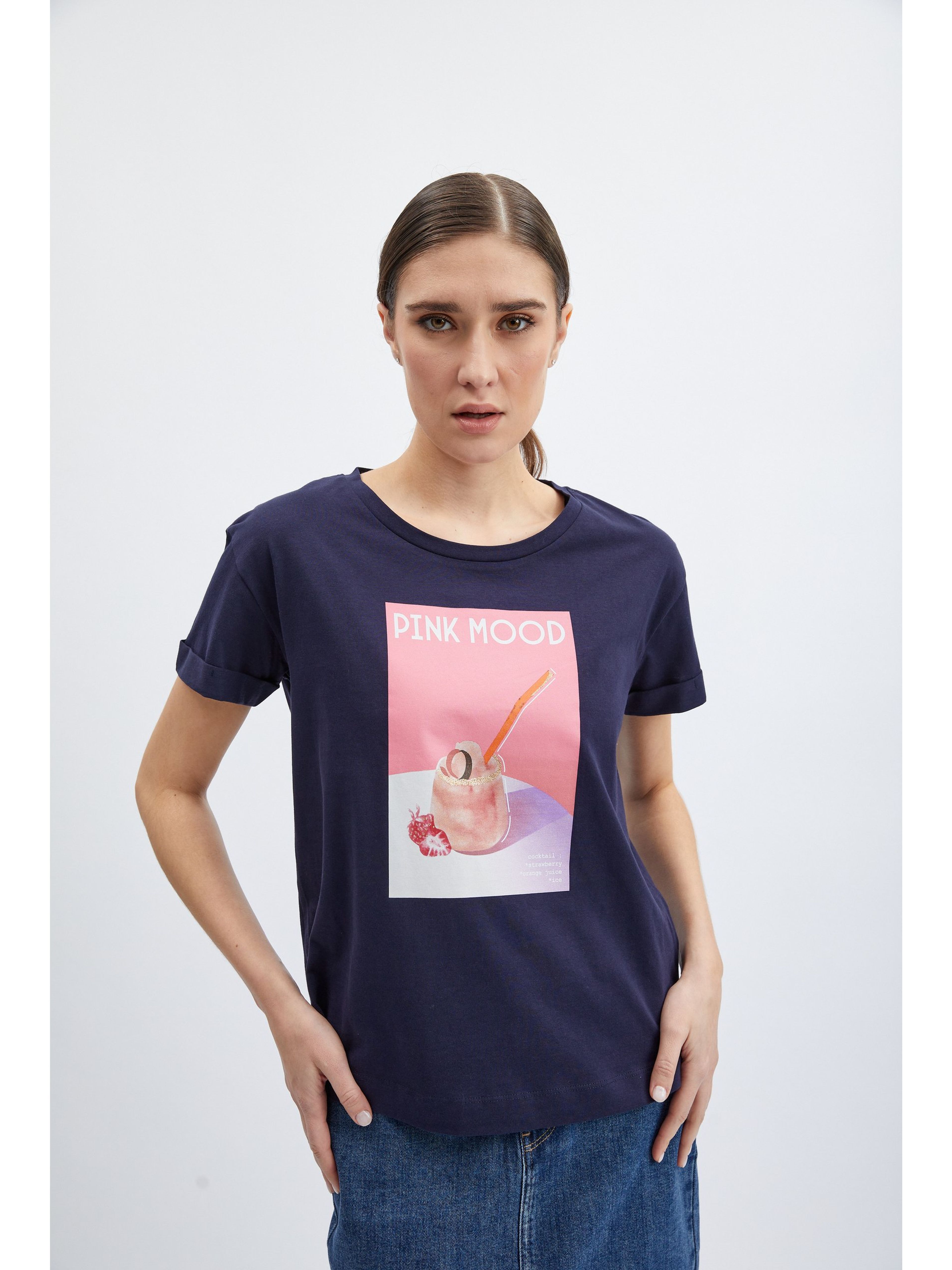 Dunkelblaues ORSAY Damen-T-Shirt