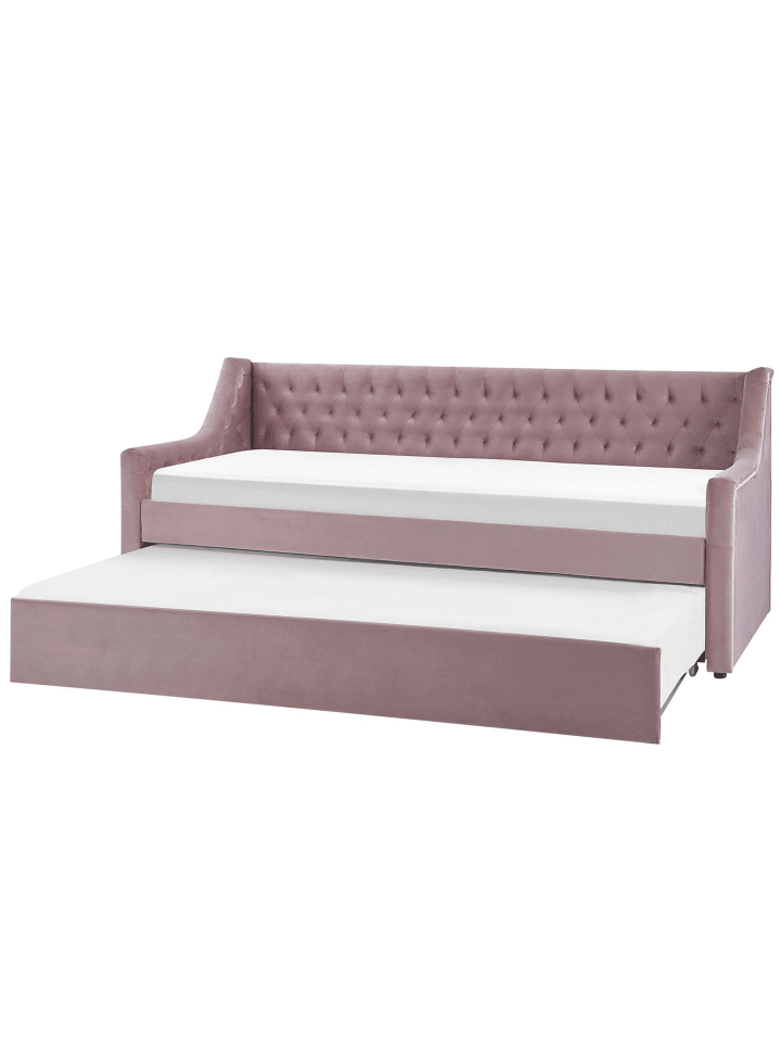 Beliani Tagesbett MONTARGIS in Rosa - (W) 91 x (H) 94 x (L) 219 cm günstig kaufen onesize