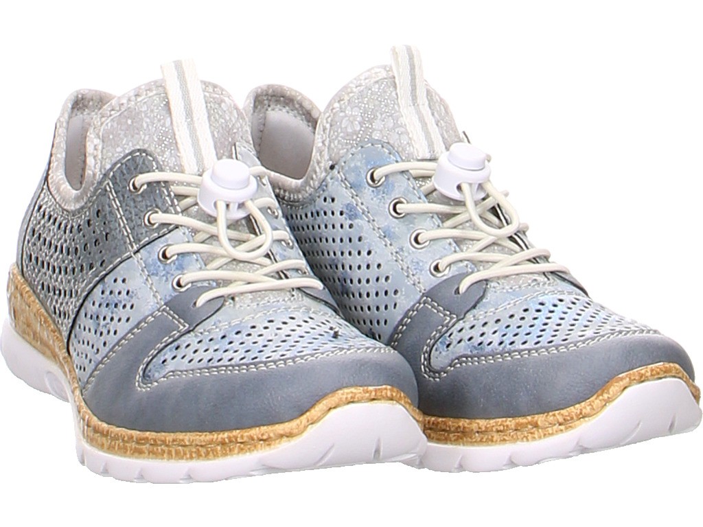 RIEKER Komfort Schnürer blau FSK Damen Halbschuhe