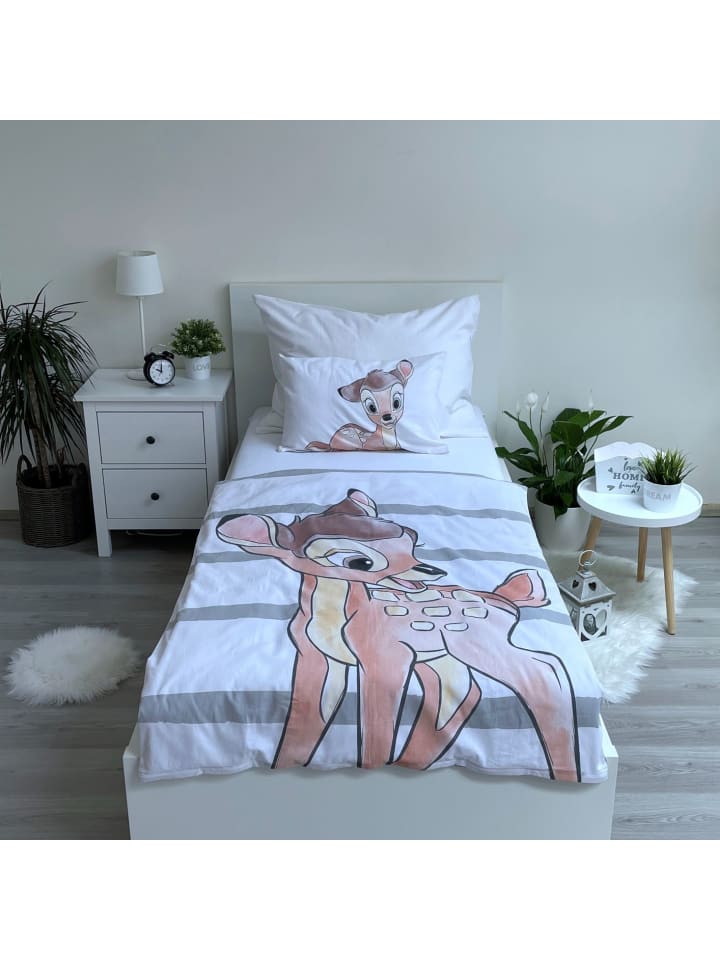 Disney 2-tlg.Set: Kinderbettwäsche Disney Klassik Bambi in Weiß günstig kaufen 100