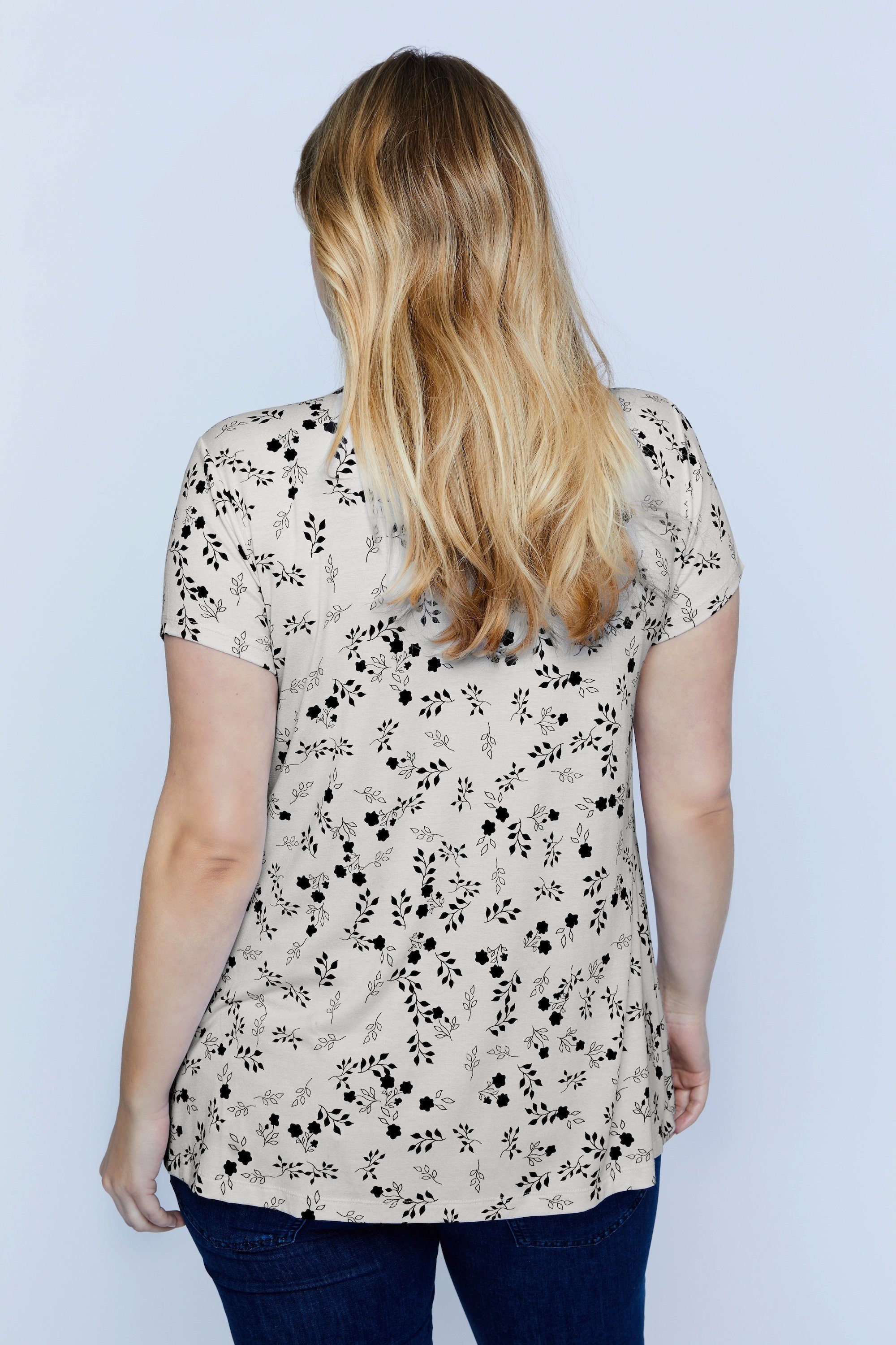 Ulla Popken Umstandsshirt Bellieva-Shirt doppellagig Still Top 3/4-Ärmel